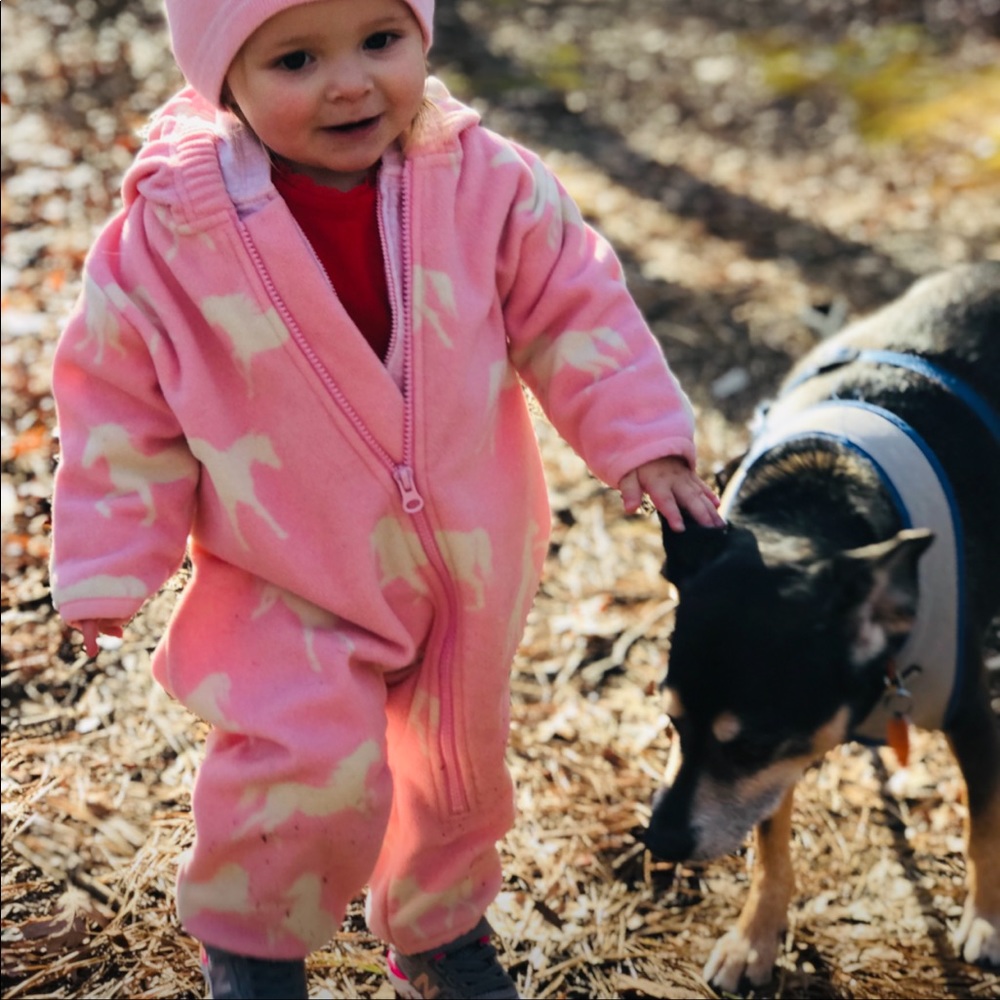 Hatley horse print fleece “bundler” 6-9 month